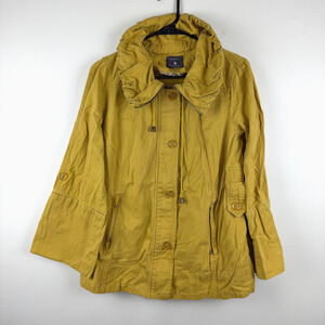 Forever 21 Women’s L Cargo Jacket Mustard Yellow Utility Relaxed Sleeve Y2K